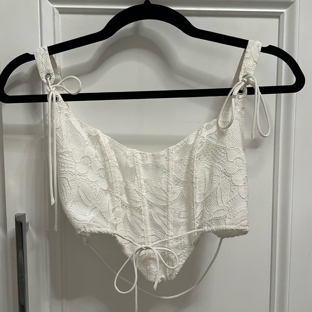 For love and lemons white corset top